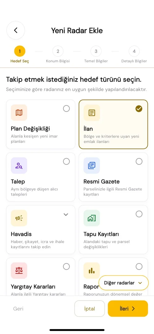 Radar hedef seçimi