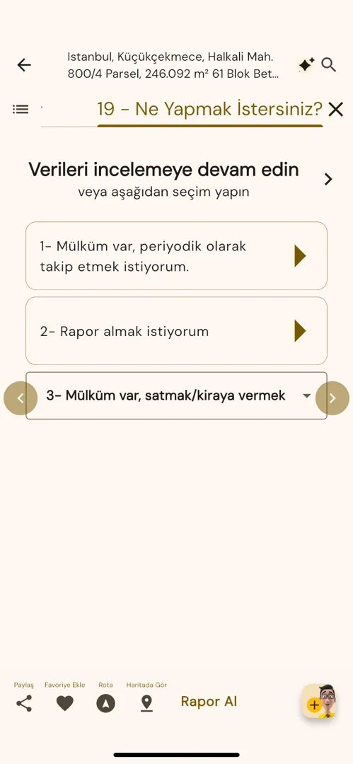 Rapor ve takip seçenekleri