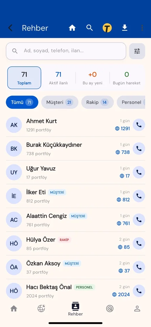 Rehber ve profesyonel ağ · Mobil