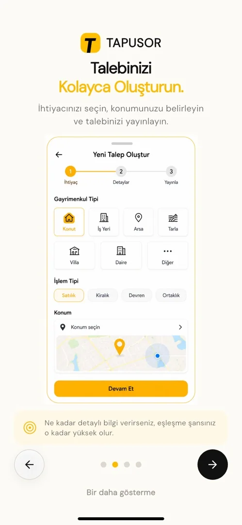 Talep oluşturma